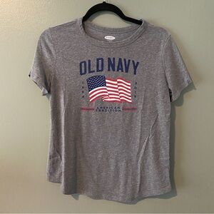 Old Navy Grey American Flag Shirt, Size S